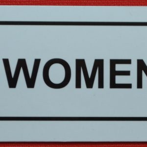 A black rectangle magnet for Treat Women Right.