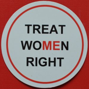 A magnet in red and white with no underline.
