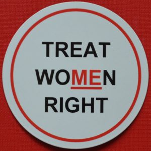 A magnet in red and white.